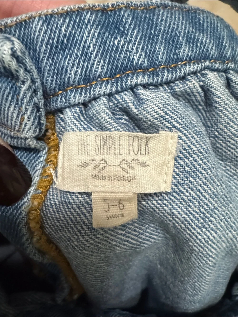 The Simple Folk Kids Light Blue Denim Pinafore Romper 100% Cotton - Picture 5 of 6